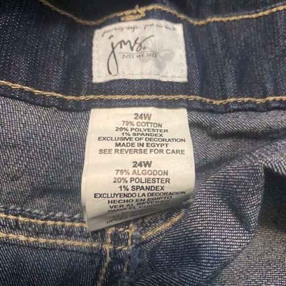 Just My Size 5 pocket denim capris, size 24W - Picture 3 of 3